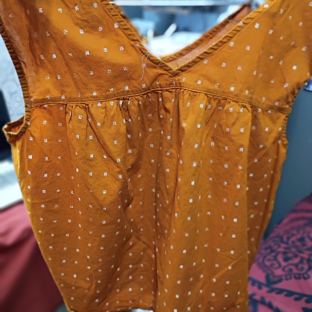 a.n.a Women's Orange Sleeveless Blouse